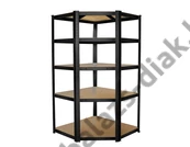 Kép 1/3 - Sarok salgó polc, 5 szintes 180x70x30-30cm, fekete