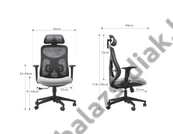 Kép 2/3 - Ergonomikus irodai szék, forgószék, szürke (SK-6023H GREY) hálós