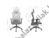 Kép 2/3 - Ergonomikus irodai szék, forgószék, hálós szürke (M-18 GREY)