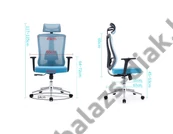 Kép 2/3 - Ergonomikus irodai szék, forgószék, szürke hálós (LA-8065FH-GREY)