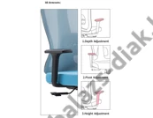 Kép 3/3 - Ergonomikus irodai szék, forgószék, szürke hálós (LA-8065FH-GREY)