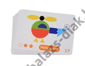 Kép 4/7 - Fa Tangram játék mintákkal, állvánnyal
