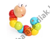 Kép 2/5 - Szivárványos hernyó - fa játék