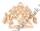 Kép 1/7 - Fa építőkocka - natúr - 100 db-os