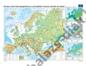 Kép 1/2 - Európa. A fizikai-földrajzi térkép és a fő földalatti természeti erőforrások – Duo 160*120 cm - román nyelven