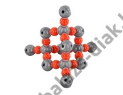 Kép 1/4 - szilicium dioxid tetraéderes kristályrács modellje