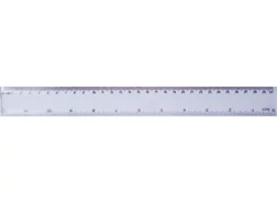 Vonalzó 30 cm, átlátszó, kemény műanyagból