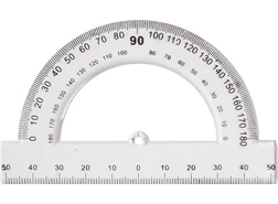 Szögmérő vonalzó 10 cm-es 180°-os