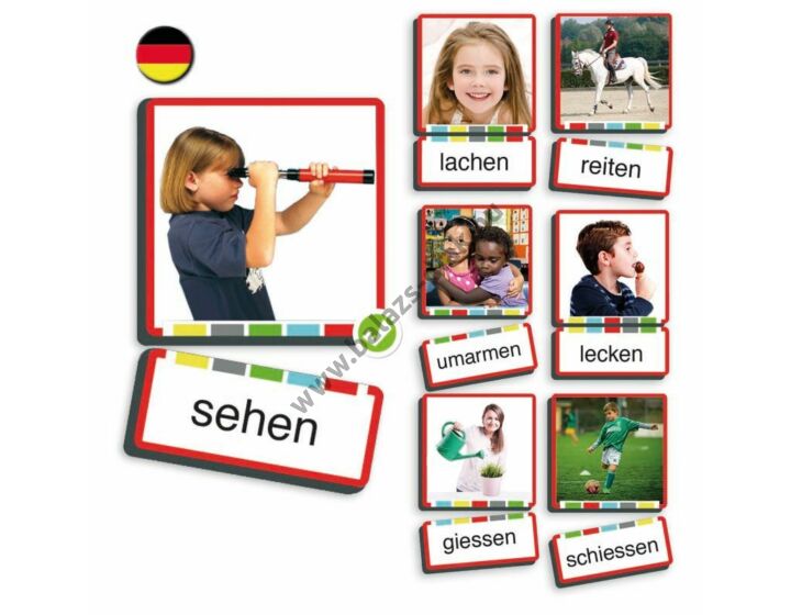 Kép és szó kártya - Igék, cselekvések német