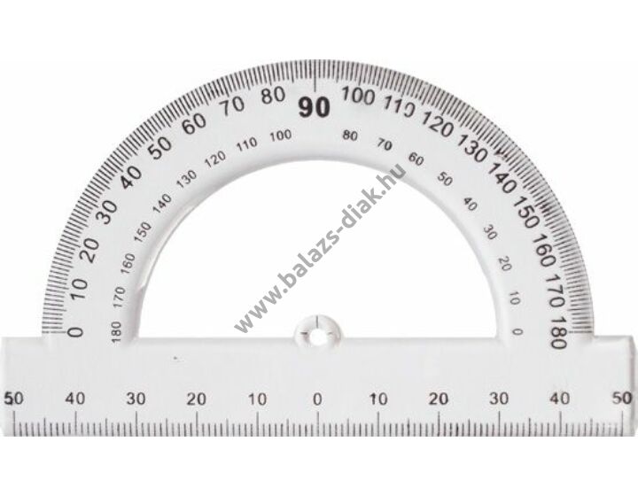 Szögmérő vonalzó 10 cm-es 180°-os