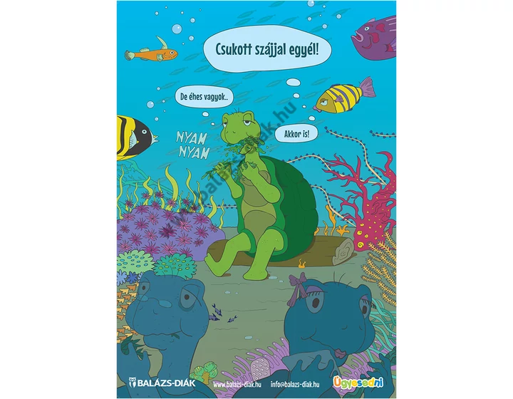 Ebédlő plakát teknősös tabló