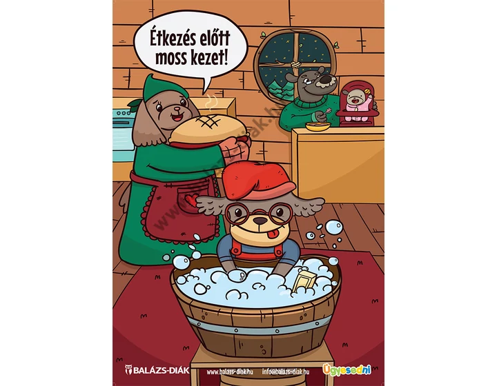 Ebédlő plakát kutyusos tabló